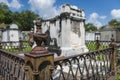 Detail of a tomb at the Lafayette Cemetery No. 1 in the city of New Orleans, Louisiana