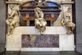 Detail of tomb of Michelangelo in Santa Croce basilica, Florence