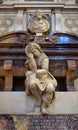 Detail of tomb of Michelangelo in Santa Croce basilica, Florence