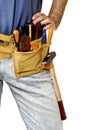 Detail of toolbelt on handyman Royalty Free Stock Photo