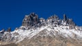 Detail of the top of Cerro Castillo in Carretera austral in chile - Patagonia Royalty Free Stock Photo