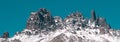 Detail of the top of Cerro Castillo in the southern highway of Chile Royalty Free Stock Photo
