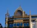 Detail of musical instrument museum art nouveau building in Brussels, Belgium