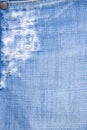 Detail of torn blue denim Royalty Free Stock Photo