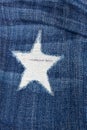 Detail of torn blue denim Royalty Free Stock Photo