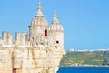 Detail from the tower of Belem in Lisbon Portugal Royalty Free Stock Photo