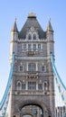 Detail of Tower Bridge of London. It is combined bascule and suspension bridge in London, built between 1886 and 1894. It crosses Royalty Free Stock Photo