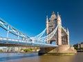 Detail of the Tower bridge over Thames river on a sunny day in London Royalty Free Stock Photo