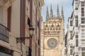 Detail of the tower of the Gothic cathedral of the city of Burgos Royalty Free Stock Photo