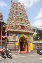 Detail on the tower of Sri Maha Mariamman Temple