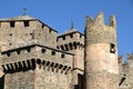 Detail of the towers of a medieval castle - italy