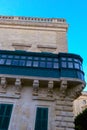 Detail of a traditional balcony, Palacio del Gran Maestre, La Valeta, isla de Malta Royalty Free Stock Photo