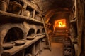 detail of traditional kiln with pottery inside Royalty Free Stock Photo