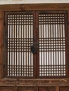 Detail of Traditional Korean Architecture, Wood Framed Window