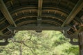 Detail of traditional pavilion in Japanese garden Royalty Free Stock Photo