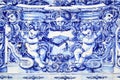 Detail of traditional portuguese tilework azulejo Royalty Free Stock Photo