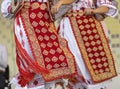 Detail of traditional Romanian folk costumes for women Royalty Free Stock Photo