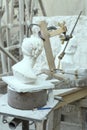 Traditional three-dimensional engraving-machine of marble sculptor, Carrara, Italy