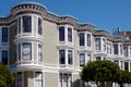 Detail of traditional Victorian style houses at Haight-Ashbury Neighborhood