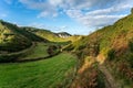 Detail of the trail by the coast cliffs in Zumaia flysch