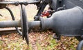 Detail of train buffers Royalty Free Stock Photo