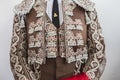 Detail of the traje de luces or bullfighter dress Royalty Free Stock Photo