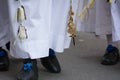 detail of the trditional dresses of christian confraternity members Royalty Free Stock Photo