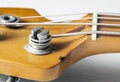 Detail of a tuning post of an electric bass