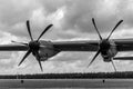 Detail of the turboprop military transport aircraft Lockheed Martin C-130J Super Hercules