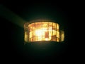 Detail of turning lamp in lighthouse. Detail of Fresnel lens.