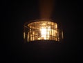 Detail of turning lamp in lighthouse. Detail of Fresnel lens.