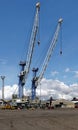 detail of two cranes in lome harbour Royalty Free Stock Photo