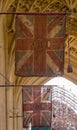 Old Flags Displayed at Bath Abbey