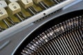 Detail on typefaces of an old typewriter Royalty Free Stock Photo