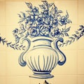 Detail of typical old portugal tiles(azulejos) Royalty Free Stock Photo