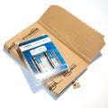 Detail of unboxed parcel with Crucial RAm memory Royalty Free Stock Photo