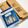 Detail of unboxed parcel with Crucial Ram memory Royalty Free Stock Photo