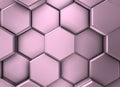 Detail of the union of violet hexagonal shapes joined together
