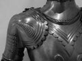 Detail of the upper part of the armor of a medieval knight