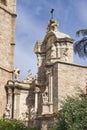 Detail of the upper part of the door of Los Hierros of the cathedral of Valencia Royalty Free Stock Photo
