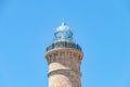 Detail of the upper part with the glass dome of the Chipiona Lighthouse