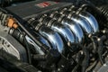 The detail of the V6 sport engine