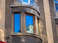 Detail of Varna Building With Reflections in Windows, Bulgaria