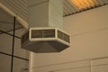 Detail of a ventilation column of a centralized air conditioning system in a gymnasium. Concept refrigeration, heat, ventilation,