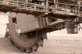 Detail of a very large bucket wheel excavator Royalty Free Stock Photo