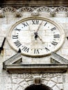 View of the old Clock at the Entrance Gate to the city, Kotor, Montenegro. Royalty Free Stock Photo