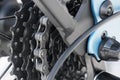 Detail view of bicycle gears and bicycle chain Royalty Free Stock Photo