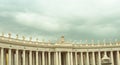 Detail view of the buildings in St. Peter`s Square in the Vatica