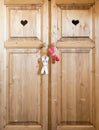 Decorated Ski door Chalet Royalty Free Stock Photo