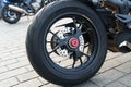 Detail view of the ducati streetfighter v4 motorcycle Royalty Free Stock Photo